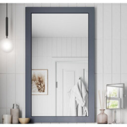 Affine Framed Wooden Bathroom Mirror Wood Frame Wall Mounted Mirrors White 1000 X 600mm - thumbnail 1