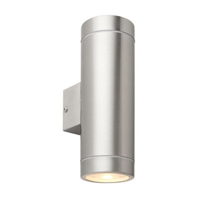 Luminosa Lighting Luminosa Palin Xl Outdoor Up Down Wall Lamp Brushed Stainless Steel & Clear Glass Ip44 - image 1