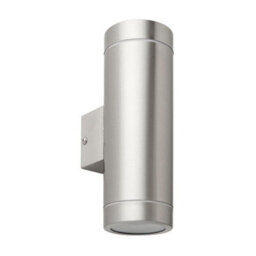 Luminosa Lighting Luminosa Palin Xl Outdoor Up Down Wall Lamp Brushed Stainless Steel & Clear Glass Ip44 - thumbnail 2
