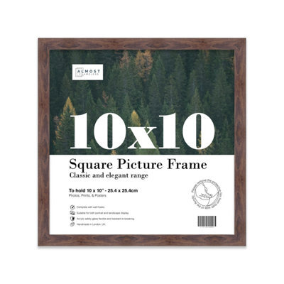 10X10 Walnut Picture Frame (25.4 X 25.4Cm) Poster, Photo, Artwork, Gallery Wall Or Print - image 1