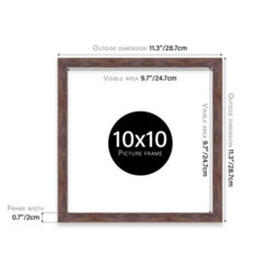 10X10 Walnut Picture Frame (25.4 X 25.4Cm) Poster, Photo, Artwork, Gallery Wall Or Print - thumbnail 3