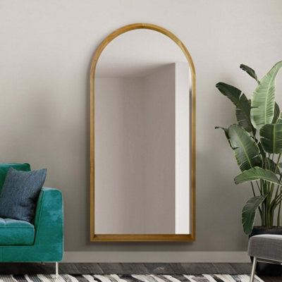 Mirroroutlet The Naturalis Solid Oak Framed Arched Leaner Wall Mirror 180Cm X 90Cm - image 1