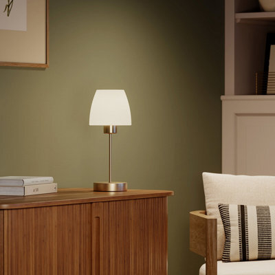 GoodHome Kluan Satin Brushed Brass Table Lamp - image 1