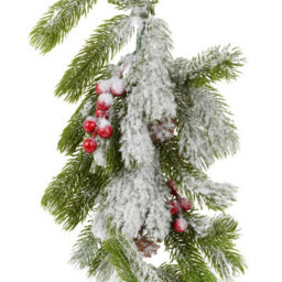 Urbn-Living Set Of 1 - Snowy Pine Cone Berry Christmas Branch 76Cm - thumbnail 6