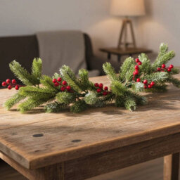 Urbn-Living Set Of 1 - Snowy Pine Cone Berry Christmas Branch 76Cm - thumbnail 3