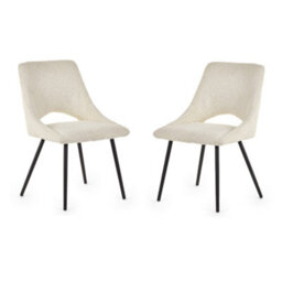 Oakham Norbury Premium Ivory Boucle Dining Chairs - Set Of 2 - thumbnail 1