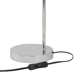 First Choice Lighting Chrome Arched Table Lamp With Grey Cotton Shade - thumbnail 4