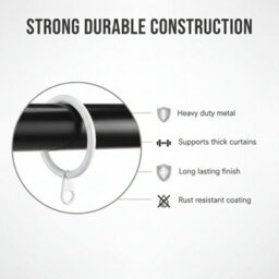 Homeelabador 30mm White Colour Pole Rod Curtain Rings With Eyelet - Pack Of 48 - thumbnail 4