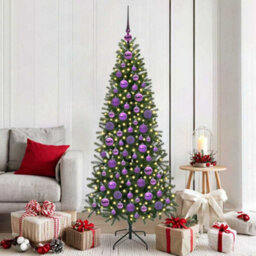 Vidaxl Christmas Bauble Set With 300 Leds 120 Pcs Lilac Plastic - thumbnail 1