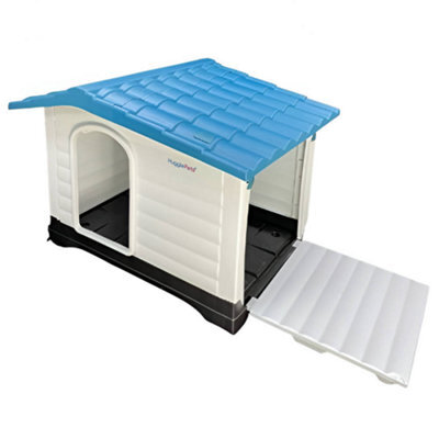 Huggle Pets Hugglepets Plastic Dog Kennel With Base (424) (Blue Roof) - image 1