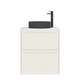 Royal Bathrooms Royal Bathroom Elmore 700mm Classic White Freestanding Countertop Bathroom Vanity Unit 2 Drawer With Art Round Basin - thumbnail 7