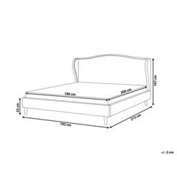 Beliani Bed Fabric Colmar 180 X 200 Cm (Eu Super King) Black - thumbnail 3