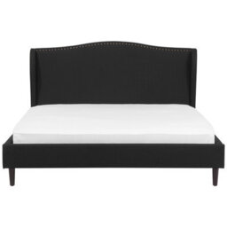 Beliani Bed Fabric Colmar 180 X 200 Cm (Eu Super King) Black - thumbnail 4