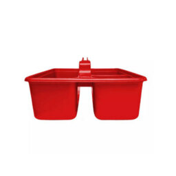 Red Medium Cleaning Caddy Plastic Basket Tote Tidy Tray Handle Carry All Organiser - thumbnail 5