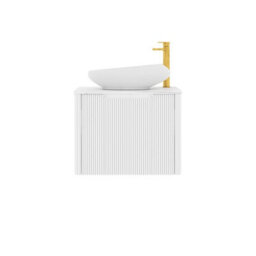 Royal Bathrooms Avenza 600mm Matt White Wall Hung Bathroom Countertop Vanity Unit 1 Drawer With Nova Basin - thumbnail 6