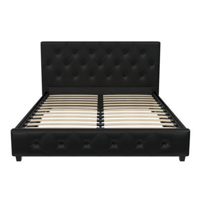 Dorel Home Dakota Upholstered Bed Pu Black, King - image 1