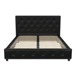 Dorel Home Dakota Upholstered Bed Pu Black, King - thumbnail 1