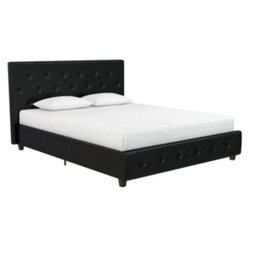 Dorel Home Dakota Upholstered Bed Pu Black, King - thumbnail 2