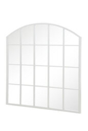 Mirroroutlet The Arcus White Framed Arched Window Leaner/wall Mirror 100Cm X 100Cm - thumbnail 3