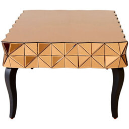 Orsina Modern Copper Coffee Table, Spacious Decorative Table With 3D Drawers, Rectangular Coffee Table For Bedrooms - thumbnail 3