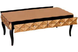 Orsina Modern Copper Coffee Table, Spacious Decorative Table With 3D Drawers, Rectangular Coffee Table For Bedrooms - thumbnail 6