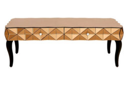 Orsina Modern Copper Coffee Table, Spacious Decorative Table With 3D Drawers, Rectangular Coffee Table For Bedrooms - thumbnail 7