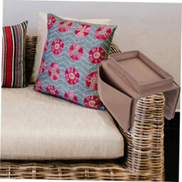Washable Oxford Sofa Armrest Storage Organizer Tray Cup Holder Magazine Rack Remote Control Phone Drinks Snacks Brown - thumbnail 4
