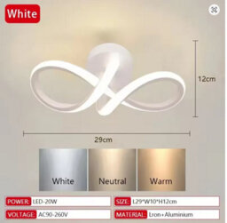 Modern Led Ceiling Chandelier  3 Color Minimalist Lamp For Bedroom & Dining Room - thumbnail 3