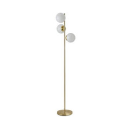 Valuelights Jas Gold 3 Way Floor Lamp With White Confetti Glass Globe Shades - thumbnail 7
