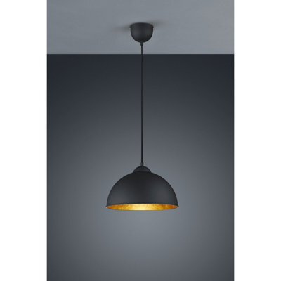 Luminosa Lighting Luminosa Jimmy Modern Dome Pendant Ceiling Light Black - Uk Stock - image 1