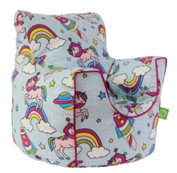 Bean Lazy Cotton Pastel Rainbow Space Unicorn Bean Bag Arm Chair Toddler Size - thumbnail 2