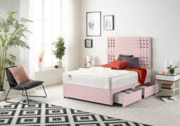 Somnior Beds Somnior Flexby Plush Pink 3Ft Memory Foam Divan Bed With 2 Drawers, Mattress & Headboard - Single - thumbnail 3
