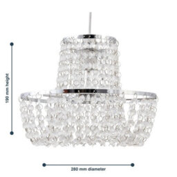 Set Of 2 Chandelier Style Easy Fit Ceiling Light Shade Modern Pendant Shades - thumbnail 2