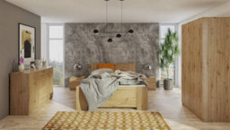 Arte Embrace Rustic Charm With The Bono Hinged Door Wardrobe 900mm X 2030mm X 650mm In Characterful Oak Artisan - thumbnail 2