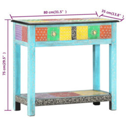 Berkfield Hand Painted Console Table 80X35X75 Cm Solid Mango Wood - thumbnail 8