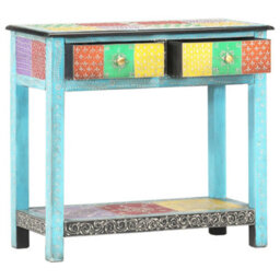 Berkfield Hand Painted Console Table 80X35X75 Cm Solid Mango Wood - thumbnail 2
