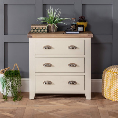 The Furniture Market Cheshire Cream Painted 3 Drawer Compact Chest Of Drawers - image 1