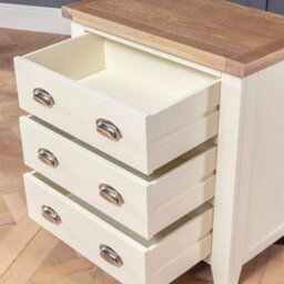 The Furniture Market Cheshire Cream Painted 3 Drawer Compact Chest Of Drawers - thumbnail 6