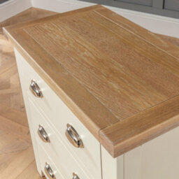 The Furniture Market Cheshire Cream Painted 3 Drawer Compact Chest Of Drawers - thumbnail 4