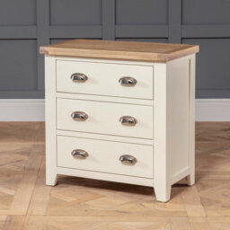 The Furniture Market Cheshire Cream Painted 3 Drawer Compact Chest Of Drawers - thumbnail 3