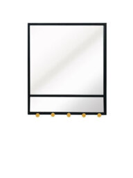 Aspect Furniture Entryway Mirror With Five Hooks,black Metal Mirror( 52(W)X60(H)X7(D) Cm) - thumbnail 3
