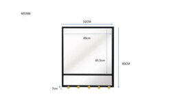 Aspect Furniture Entryway Mirror With Five Hooks,black Metal Mirror( 52(W)X60(H)X7(D) Cm) - thumbnail 5
