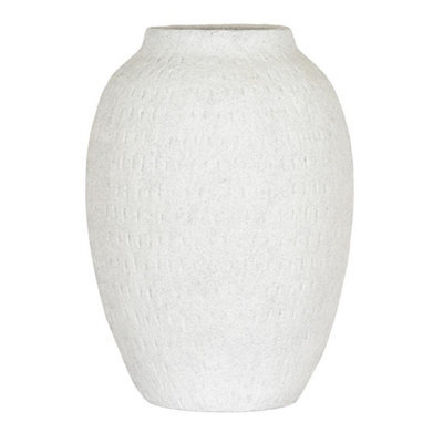 Hill Interiors Ashen Large Tall Vase - Ceramic - L24 X W24 X H35 Cm - White - image 1