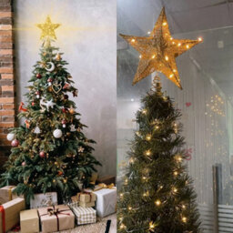 Glittering Star Tree Topper With Led Lights   Christmas Decoration - thumbnail 5