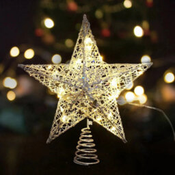 Glittering Star Tree Topper With Led Lights   Christmas Decoration - thumbnail 3