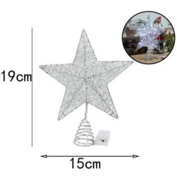 Glittering Star Tree Topper With Led Lights   Christmas Decoration - thumbnail 2