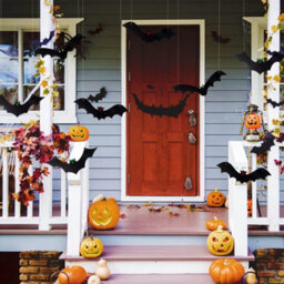 12Pcs Halloween Hanging Bats Hanging Flying Glowing Eyes Bat Outdoor Decor - thumbnail 7