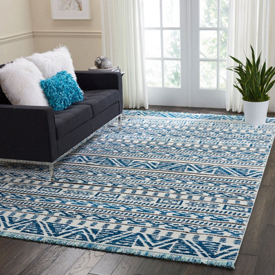 Nourison Dws05 Kamala Ds503 Ivory Blue Rug-119Cm X 180Cm - image 1