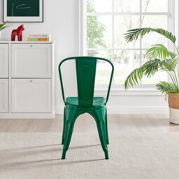 Furniturebox Set Of 2 Green Colton Tolix Style Stackable Industrial Metal Dining Chair - thumbnail 6