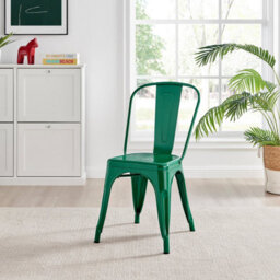 Furniturebox Set Of 2 Green Colton Tolix Style Stackable Industrial Metal Dining Chair - thumbnail 7